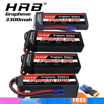 

HRB 3300mah Graphene Battery 11.1V 14.8V 22.2V 3300mah Lipo 100C XT60 connector for traxxass RC car boat helicopter 450XL 700E