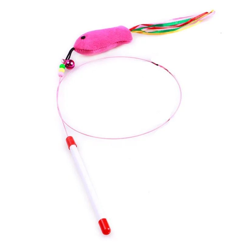 Fish bell Игрушка для питомцев, кошек, Дразнилка для котенка, перо, проволока, охотник, игрушка для питомцев, интересная палочка, бусины, играть, лучшие подарки для кошек, товары для кошек - Цвет: Fish bell