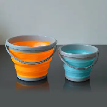 

Foldable Car Wash Fishing Bucket Outdoor Supplies Accessories Retractable Large Capacity Silicone Round Buckets D5BA