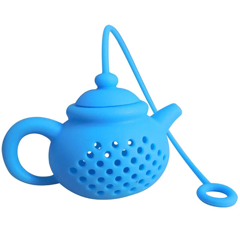 TEENRA форменный чайник для заварки чая фильтр силиконовый пакетик для чая травяной фильтр листовой диффузор чайный горшок аксессуары кухонные инструменты - Цвет: Синий