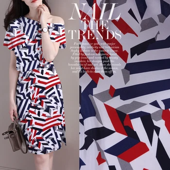 

114CM * 50CM Thickness 16 M / M Summer 100 % Mulberry Silk Digital Printing Crepe -De-Chine Silk Fabric Dress Fabric