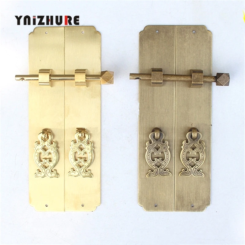 2pcs Aabinetry CopperLocks Door Straight Strip Handle Chinese Style Retro Cabinet Double-Door Furniture Cupboard | Обустройство дома