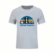 Camisetas divertidas para hombre, Camiseta con estampado de letras de algodón, ropa de calle informal con música gráfica sarcástica, Never Forget, novedad