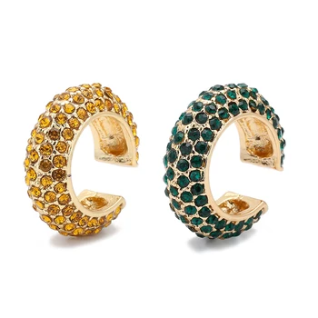 2021 New Fashion Pearl Ear Cuff Bohemia Stackable C Shaped CZ Rhinestone Small Earcuffs Clip Earrings for Women Wedding Jewelry 9