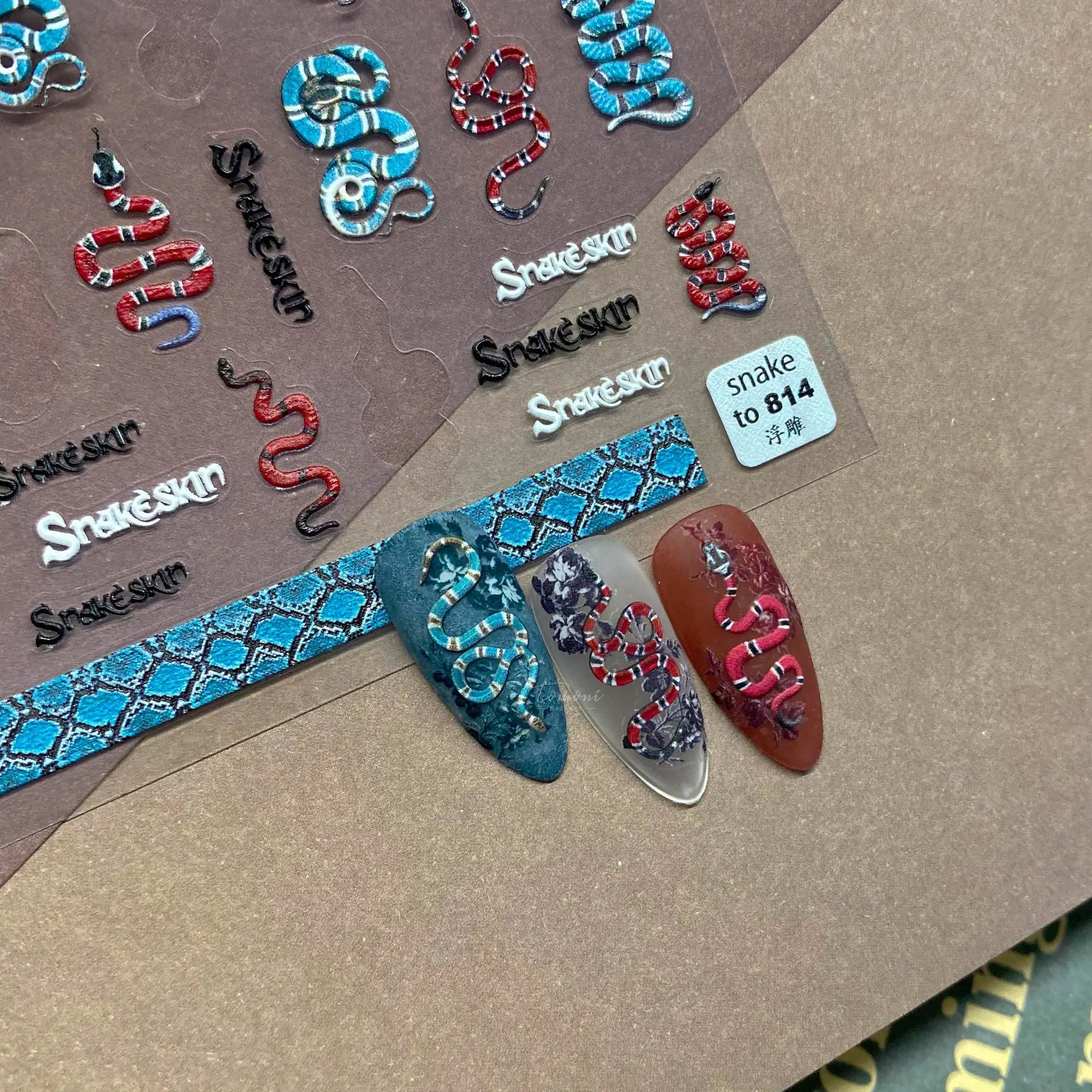 1 Sheet High Quality Nail Art Stickers Adhesive Color Snake Design DIY Decals Decorations | Красота и здоровье
