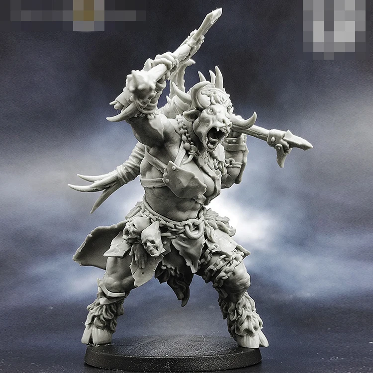 50mm Female Minotaur Resin Model Figure Gk Fantasy Theme Animal Warrior