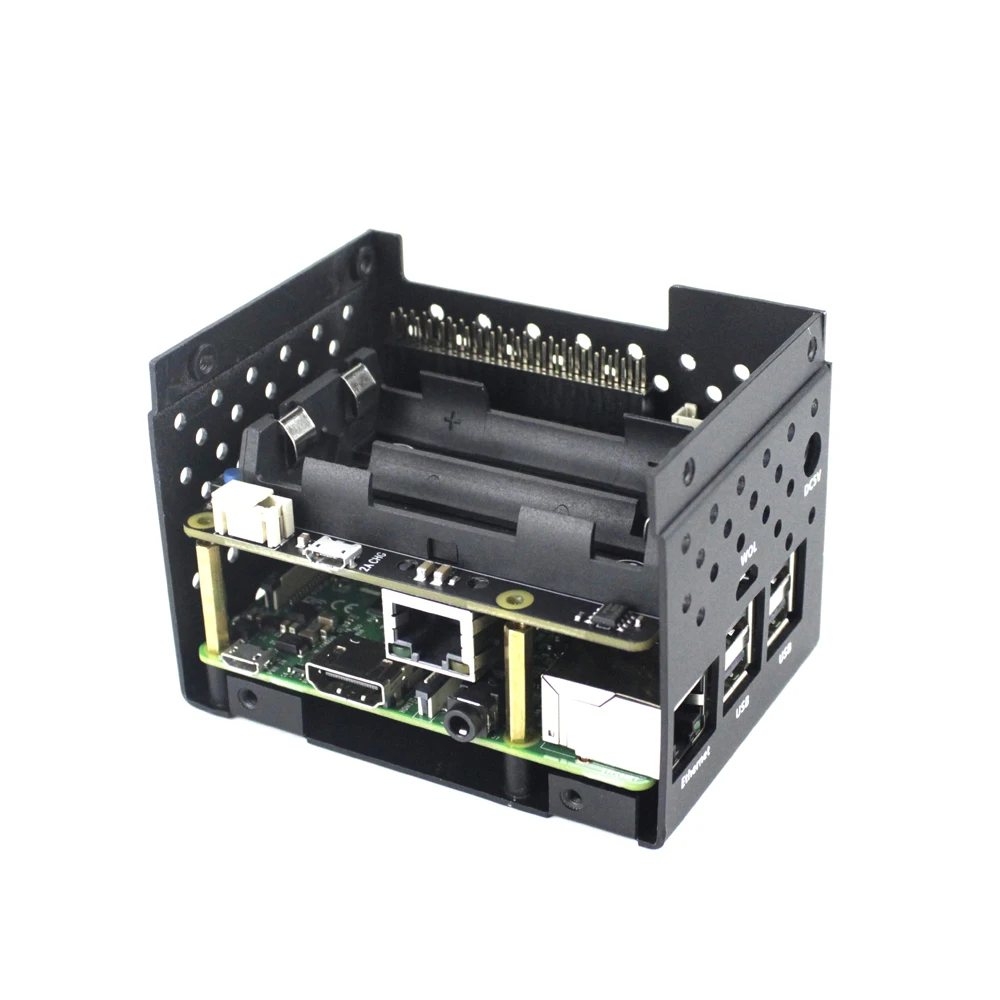 S ROBOT Raspberry Pi X720 X725 Power Management Board Aluminum Case Kit For Raspberry Pi 3B 2