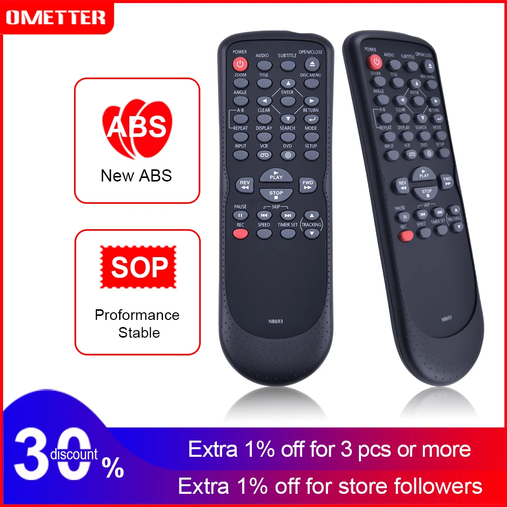 Telecomando Sostitutivo Nb693 Nb693Uh Applicabile Per Lettore Dvd Vcr Funai Dv220Fx5