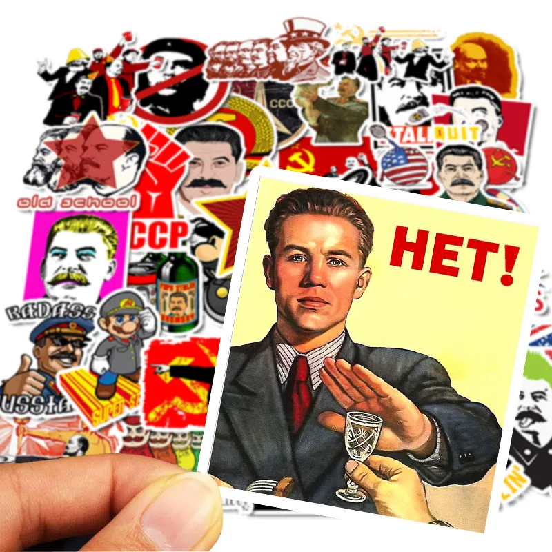 50Pcs World War II Russian Comrade Joseph Stalin Leninist Political Propaganda Soviet Union USSR CCCP Poster Retro Stickers
