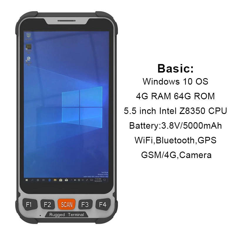 laser scanner 5.5 Inch Windows Rugged PDA With NFC Tags Reading  4G LTE UHF Reader 2D Scanner Charging Dock computer scanner Scanners