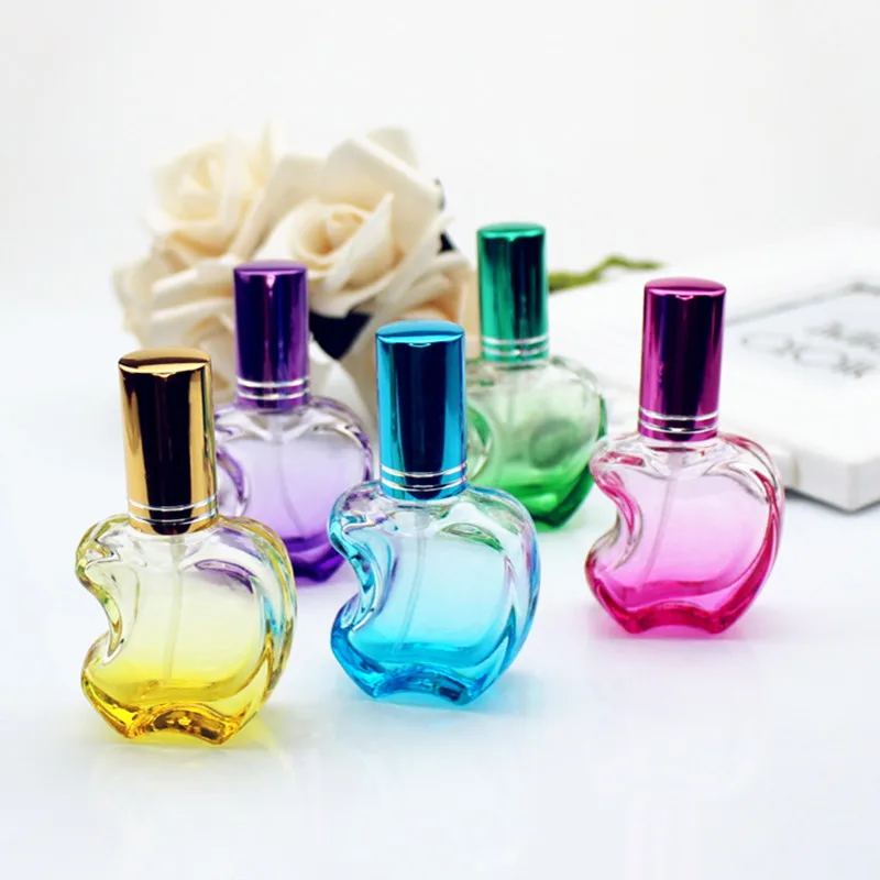 1pc 12ml Colorful Apple Shaped Empty Glass Perfume Bottle Small