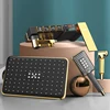 Hot Cold Digital Shower Set Quality Brass Thermostatic Bathroom Shower System Faucets Rainfall Shower Head Black Gold Shower Set 6
