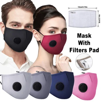 

Unisex Anti-Dust Mouth Mask Washable Respirator Mouth-muffle Cotton Face masks With 5 Layers PM2.5 Activated Carbon Filter Pad