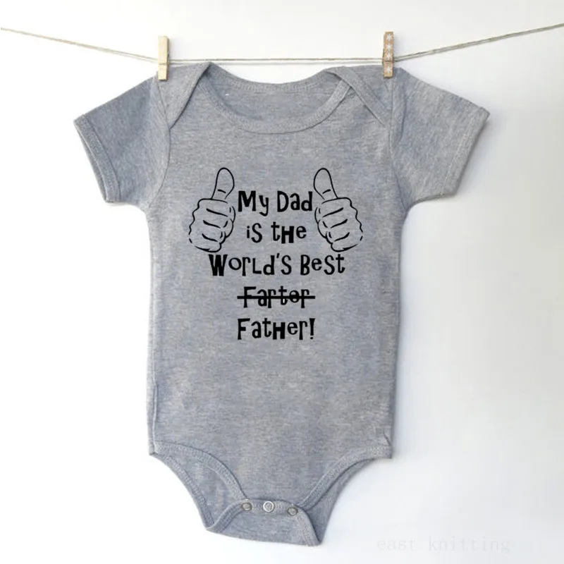My Dad Is The World's Best Father Baby Boy Girl Bodysuit Cottoon Short Sleeve Baby Clothes Dad's Gift Newborn Onesie