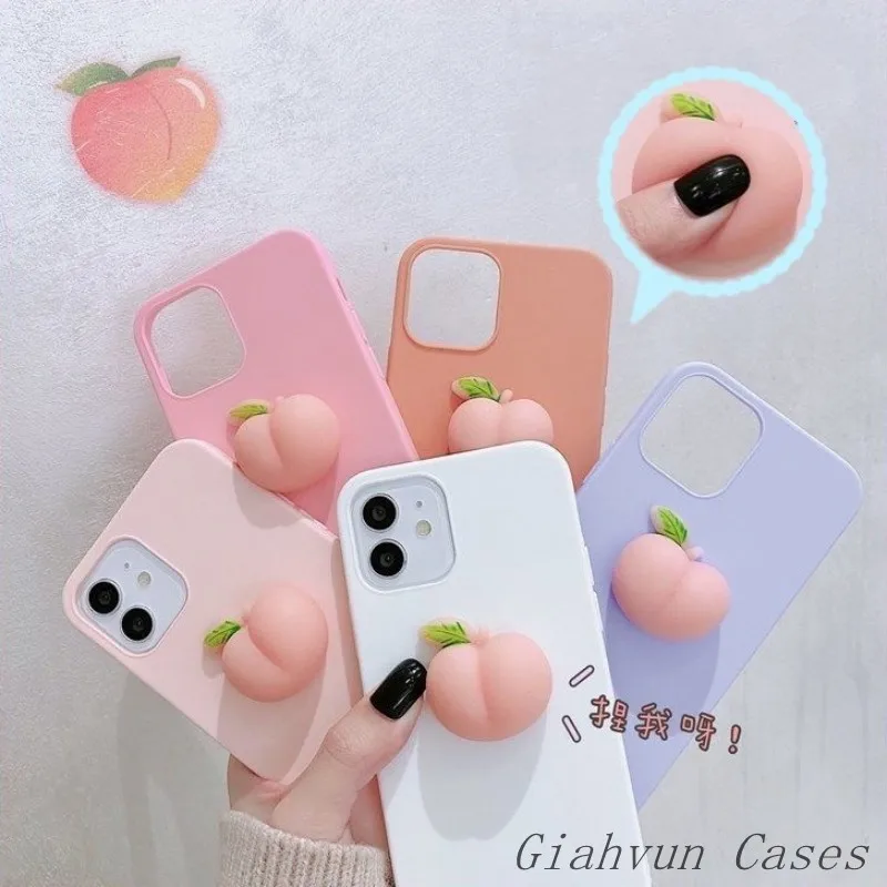 Pinch Decompress Peaches Soft Silicone Case For Samsung Galaxy M02S M 10 20 30 30S 31 60 80 S Note 8 9 Lite Pro Ultra case | Мобильные