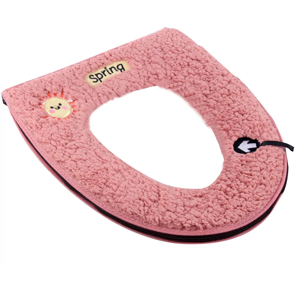 Черный Universal Soft Washable Toilet Seat Mat Set for Home Closestool Mat Seat Case Warmer Toilet Lid Cover Accessories 5 color - Цвет: Черный