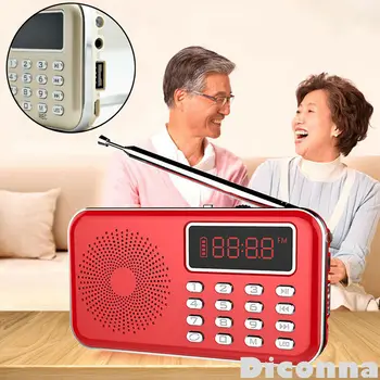 

Mini Portable LCD Digital FM Radio Speaker USB Micro SD TF Card MP3 Music Player Elderly