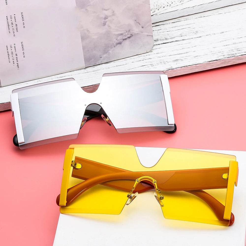 Солнцезащитные очки больших размеров с большой оправой, женские брендовые дизайнерские оправы, солнцезащитные очки, квадратные оттенки, винтажные модные градиентные прозрачные очки