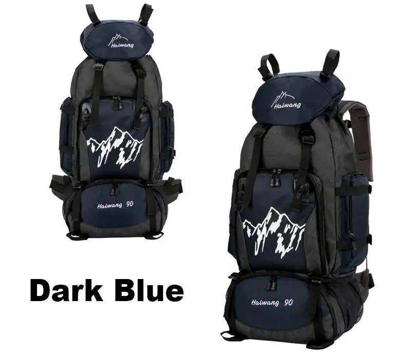 Dark Blue 90L путешествия многоцелевой альпинистские рюкзаки Пешие прогулки большой емкости рюкзаки кемпинг нейлон супер легкий спорт путешествия, треккинг Сумка - Цвет: Dark Blue