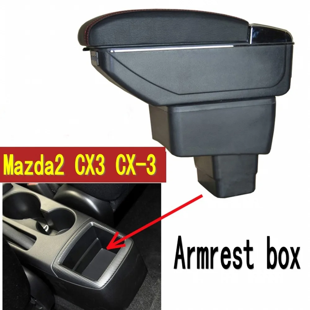 Für Mazda Cx-3 Armlehne Für Mazda 2 Skyactiv Version Cx3 Auto Armlehne Box  Aufbewahrungsbox Gebogene Oberfläche Leder Einfache Installation