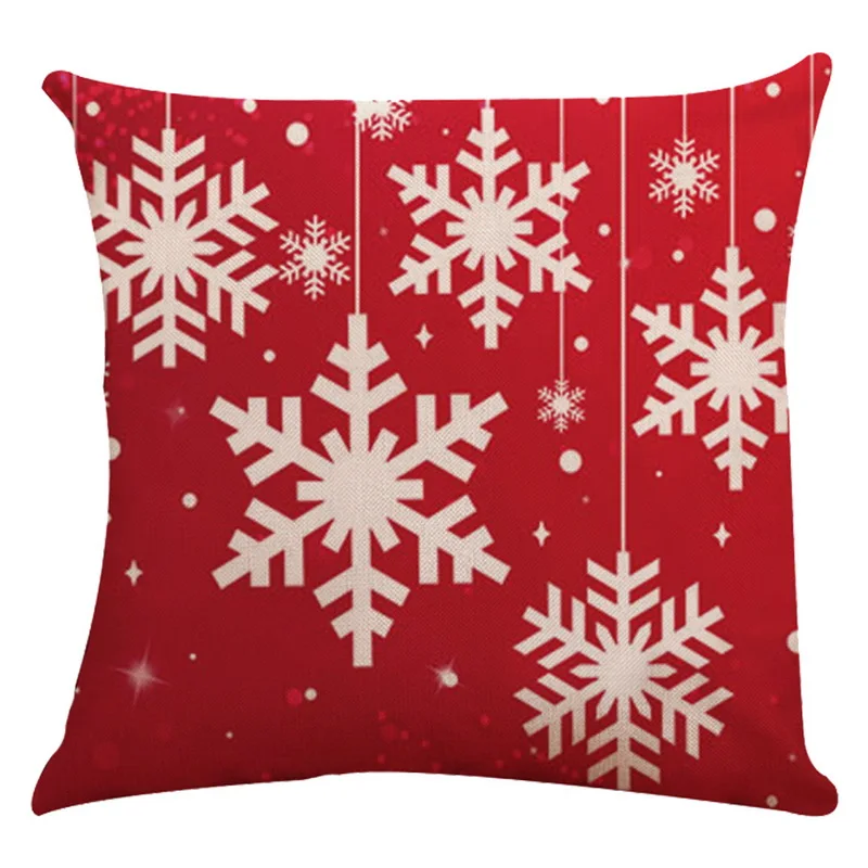 Красивые снежинки лося в красном с Рождеством Подарки льняные Одеяла наволочки Чехлы для подушек домашние Автомобильные украшения