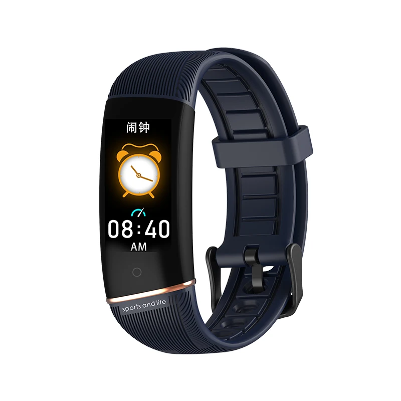 E98, умный браслет, для женщин, измеряет кровяное давление, для мужчин, t, фитнес-часы, долгий режим ожидания, IP67, водонепроницаемый ремешок для мужчин, для Xiaomi - Цвет: Blue Silicone