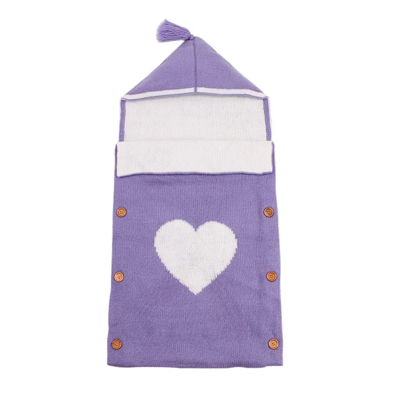 Пеленальный спальный мешок, детский вязаный хлопковый шерстяное одеяло, конверт для новорожденных девочек и мальчиков, зимний свитер 0-12 месяцев - Цвет: 10