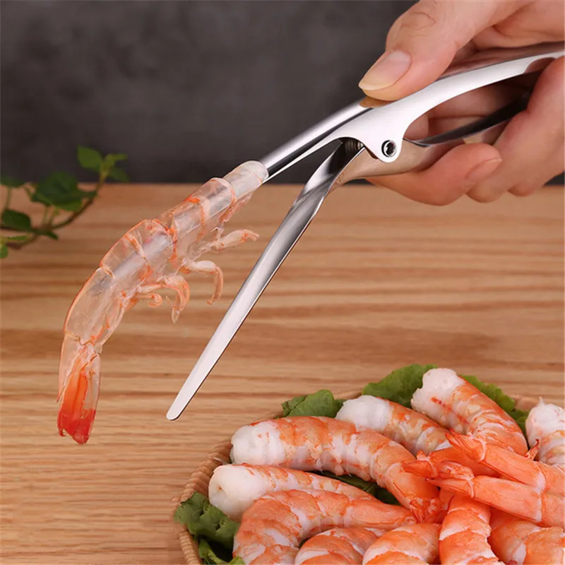 Description Picture 2 of itemStainless Steel Shrimp Peeler Tong Prawn Crayfish Peeling Plier Portable Shrimp Opener Lobster Remover Peel Kitchen Seafood Tool