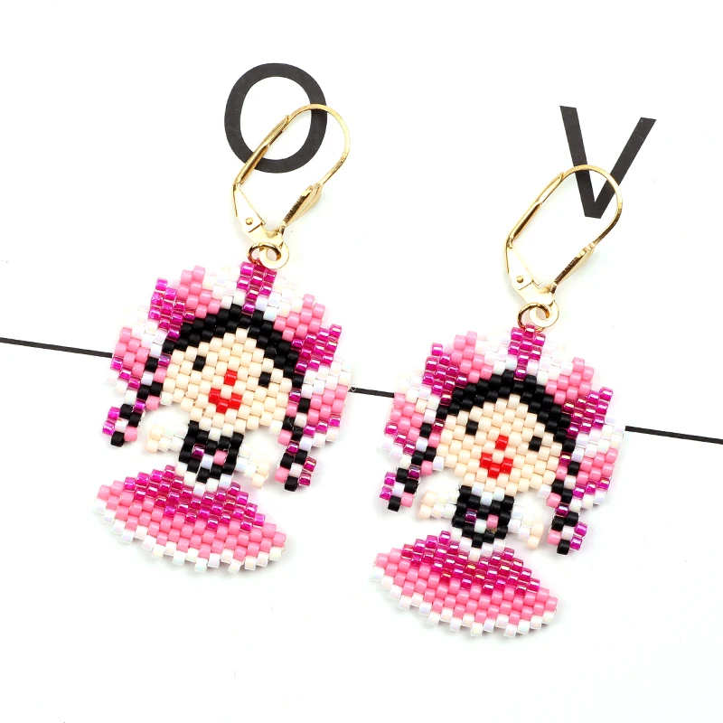 

FAIRYWOO Dance Girl Pink Green Earring