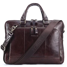 New Vintage Cow Genuine Leather Business Men's Briefcase Male Briefcase Shoulder Bag Men's Messenger Bag Tote Computer Handbag