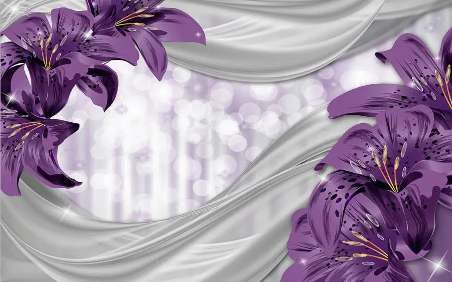 Beibehang пользовательские 3d обои американский цветок лилии шелковый Сад Фреска диван гостиная спальня ТВ фон украшения дома