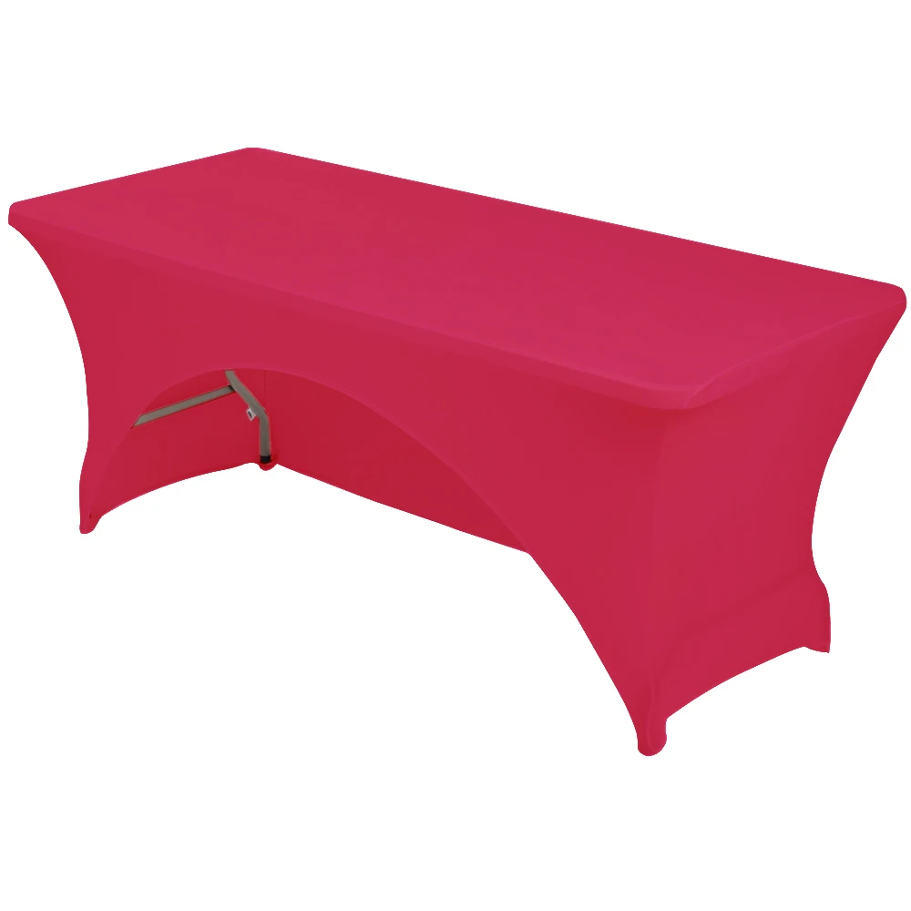 Apple Red 4 фута 6 футов 5 футов 8 футов спандекс лайкра кухня обеденный стол льняная ткань Свадьба DJ арочные скатерти для прямоугольного стола - Цвет: Apple Red