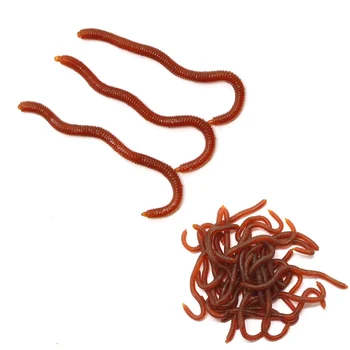 CRAZY DEAL ❤️ 10pcs Lifelike 4 colors Earthworm bait Worms Artificial Fishing Lure 8cm Soft Baits Silicone Shrimp Flavor Additive baits Tackle - discount item 25% OFF Sports & Entertainment