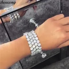 Choucong State мужской Теннисный браслет Серебряный Бижу 8 мм AAAAA Циркон Модные вечерние свадебные браслеты для женщин мужчин хип-хоп ювелирные украшения