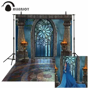 

Allenjoy photophone background photography studio fantasy Halloween magic window Fire basin fairy tale backdrop palace photocall