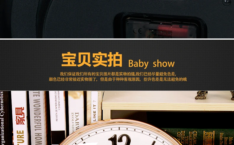 16 Inch Large Wall Clock Gold Luxury Wall Watch Bedroom Silent Living Room Modern Clock Mechanism Zegar Scienny Gift Ideas FZ276