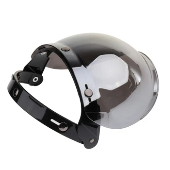 

3-Snap Bubble Visor Helmet Windshield Face Wind Shield Lens with Base
