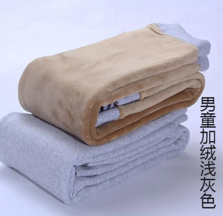Qhui plus velvet Осень-зима для новорожденных девочек эластичный шерсти на подкладке из бархатного плюша, леггинсы для мальчиков теплые толстые флисовые штаны, длинные детские брюки B01 - Цвет: Qhui plus velvet