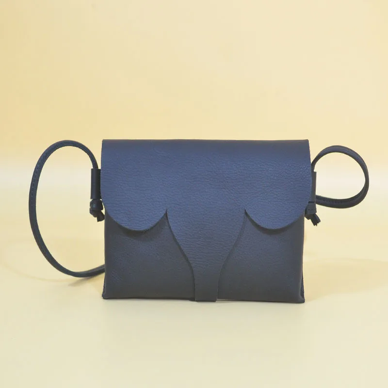 

Non-mainstream Design Shoulder Bag 2019 New Style Retro WOMEN'S Leather Bags Full-grain Leather Mini Oblique Square Sling Bag