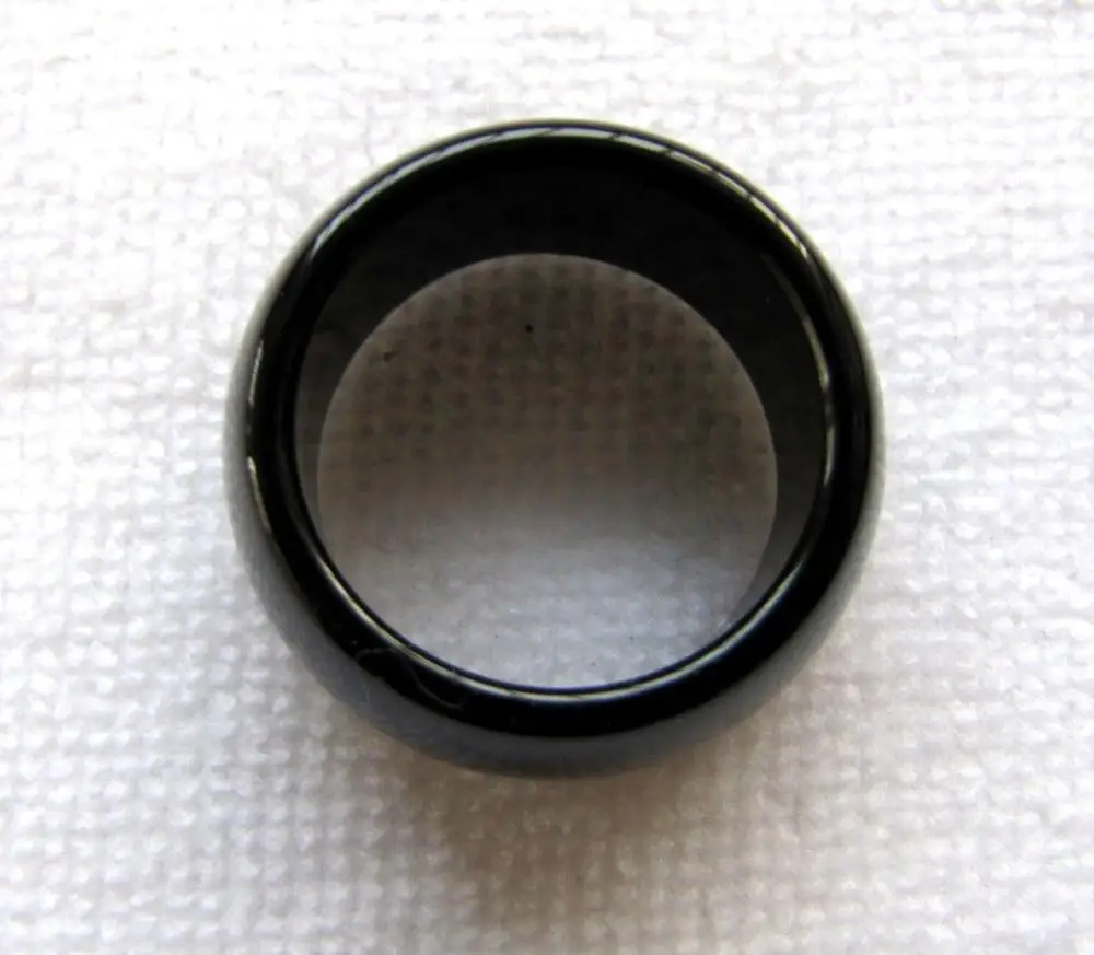 Китай натуральный черный камень ручной резной кольцо Размер 9 5 11 # Быстрый|Кольца|