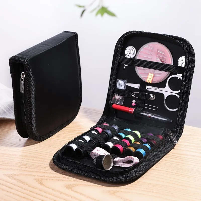 10Pcs/pack Travel home sewing diy kit case needle thread tape scissor set hand craft accessories