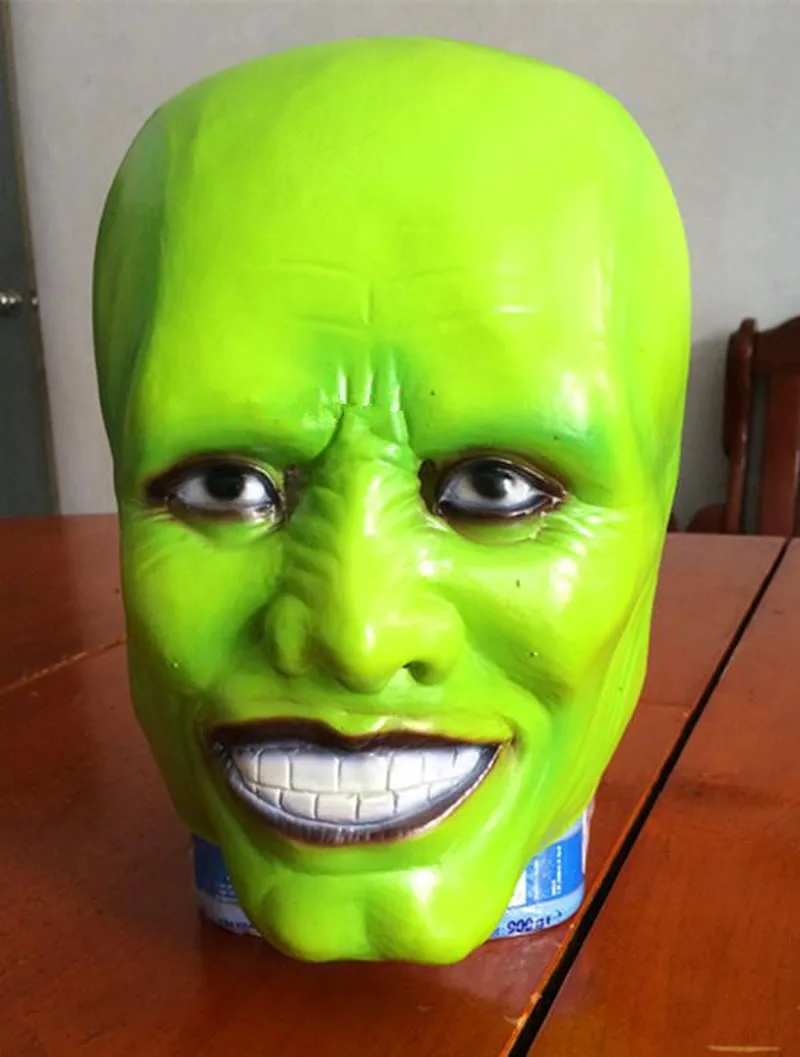 green mask movie Jim Carrey Mask Latex Adults Fancy Dress Theme Costume  Party
