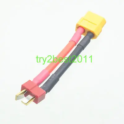 DHL/EMS 50 комплектов XT60 гнездовой к T штекер Deans 5 см 12AWG адаптер/кабель/провод для RC-C1