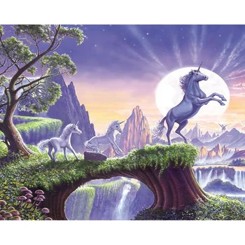 

Horse DIY digital oil Painting By Numbers Kit On Canvas Paint By Numbers pre printed Unique Gift For Children adults