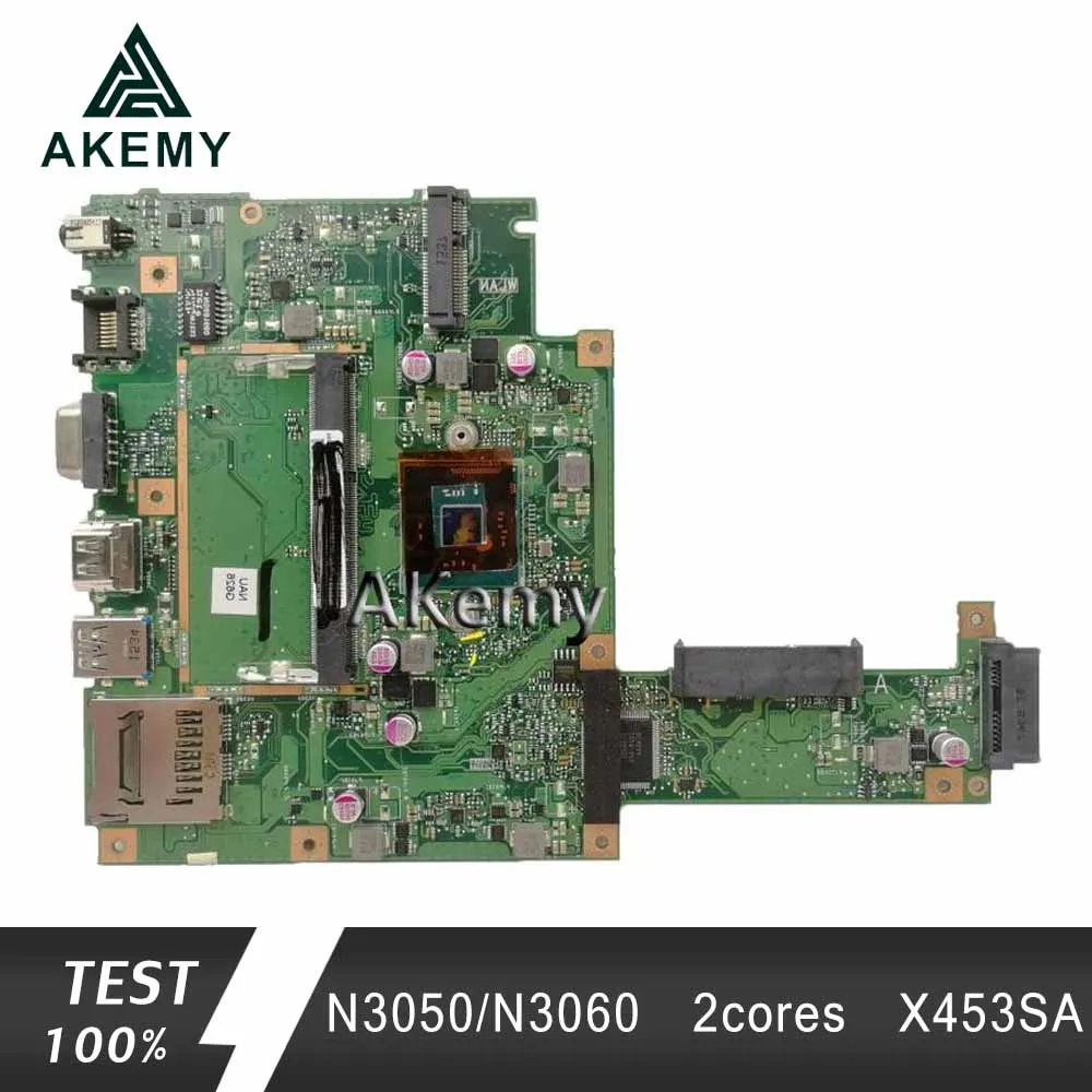 Akemy X453SA материнская плата для ноутбука ASUS X453S X453SA X453 F453S тест плата 100% OK N3050/N3060 2 ядра