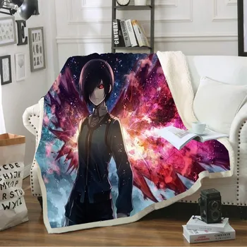 

Tokyo Ghoul Throws Blanket Soft Blanket Fleece Blanket Couch Blanket Reversible Bed Throw TV Blanket Kaneki Ken Anime Bedding
