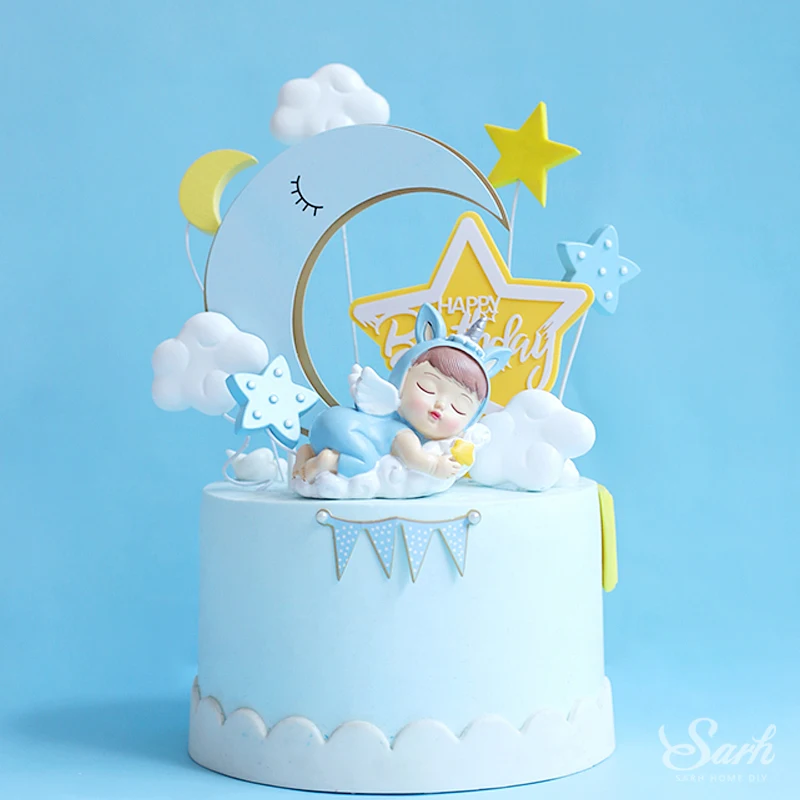 Детская коляска Смола соска принцесса Декор счастливое украшение для именинного торта Свадебная вечеринка поставки леденец синий любовь подарок