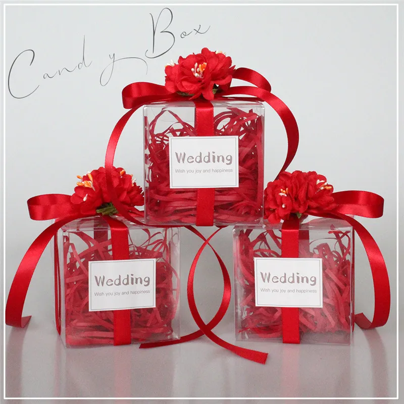 

European Creative Transparent Gift Box Plastic Plastic Bag Candy Box Baby Shower Packaging Box Wedding Party Decoration Supplies