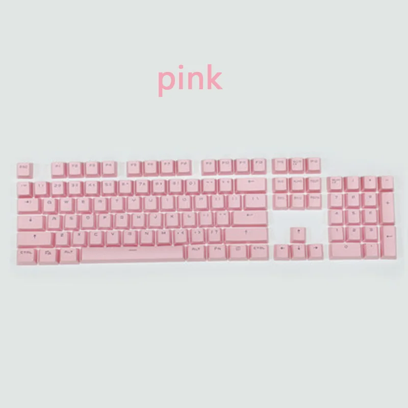 pink PBT Translucent Backlight Keycaps 104 Keys Mechanical Keyboard Key Cap Double Shot Key Cap For Cherry MX - Цвет: pink