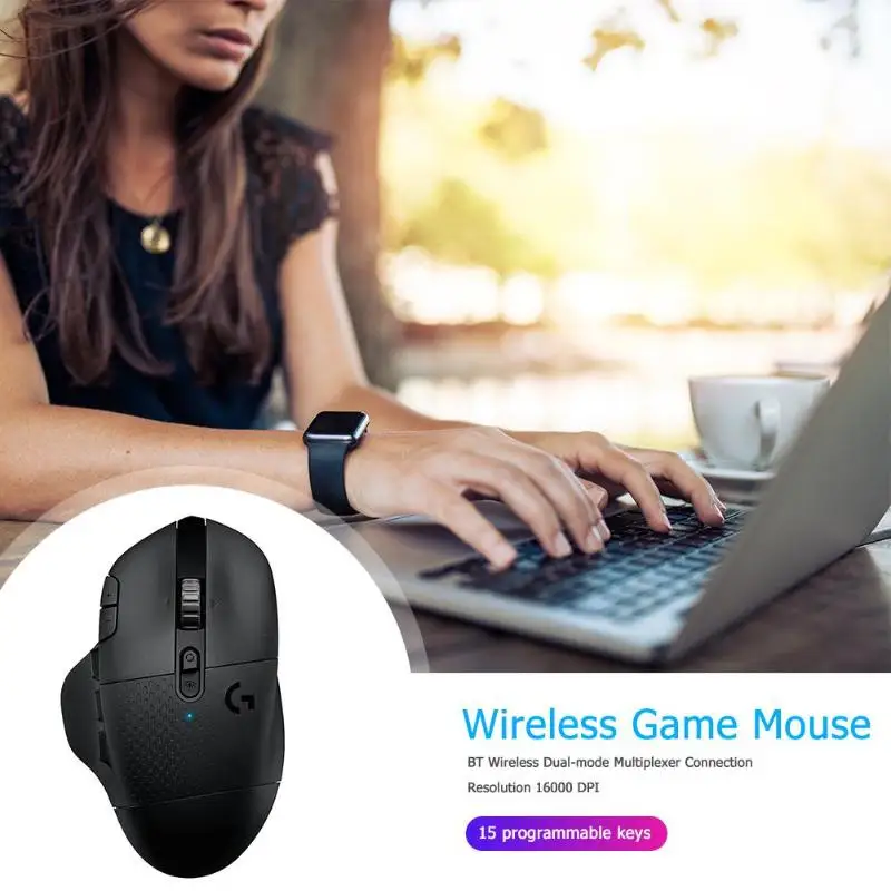 Игровая мышь с 15 программируемыми клавишами, беспроводная, Bluetooth, 16000 dpi, Регулируемая оптическая мышь, беспроводная мышь